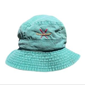 Vintage 80s bucket hat in Teal with Canoe and Paddles